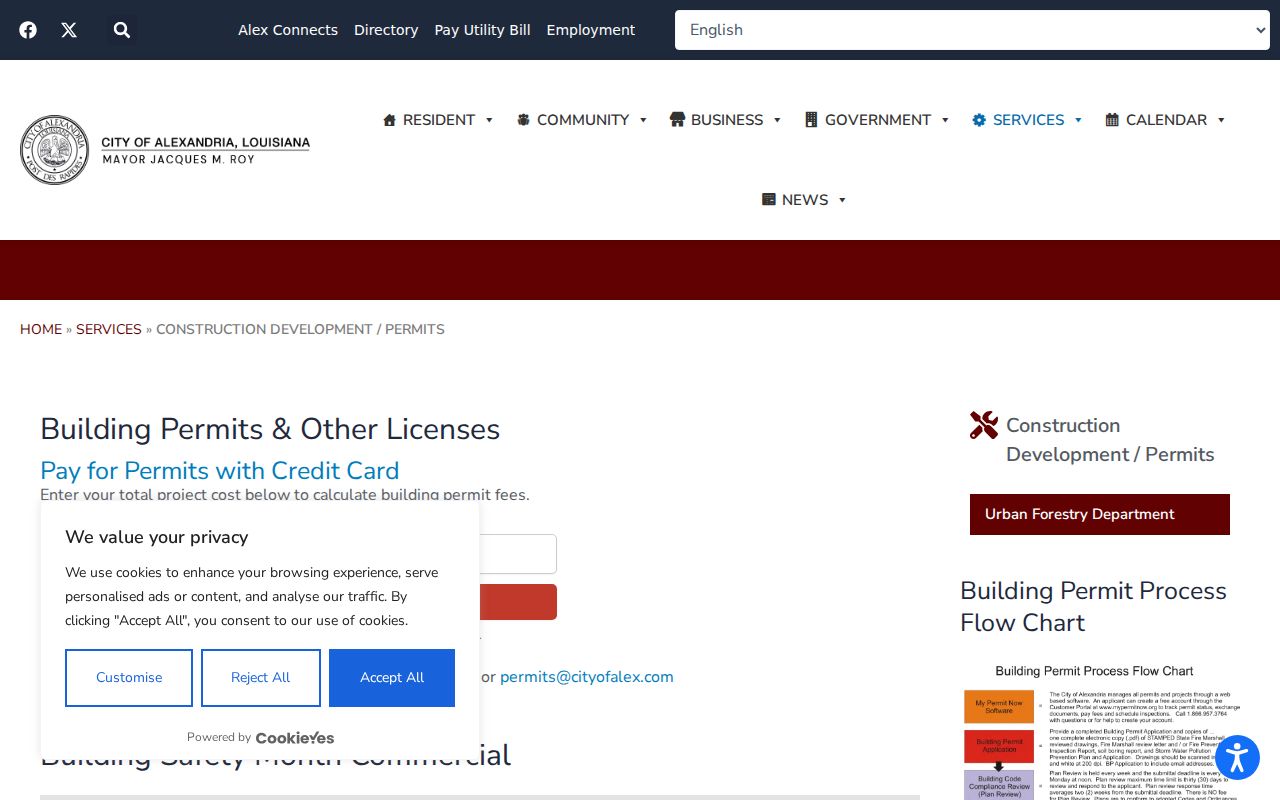 Alexandria city directory building permit records page