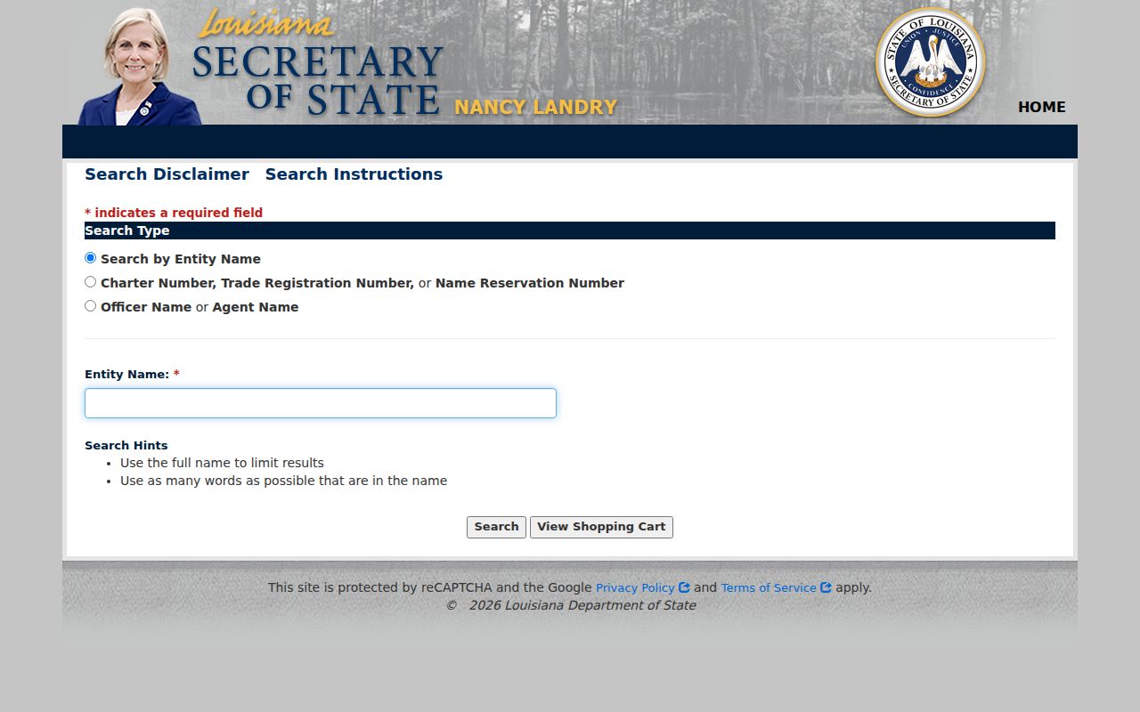 Alexandria resident lookup Louisiana business officer search